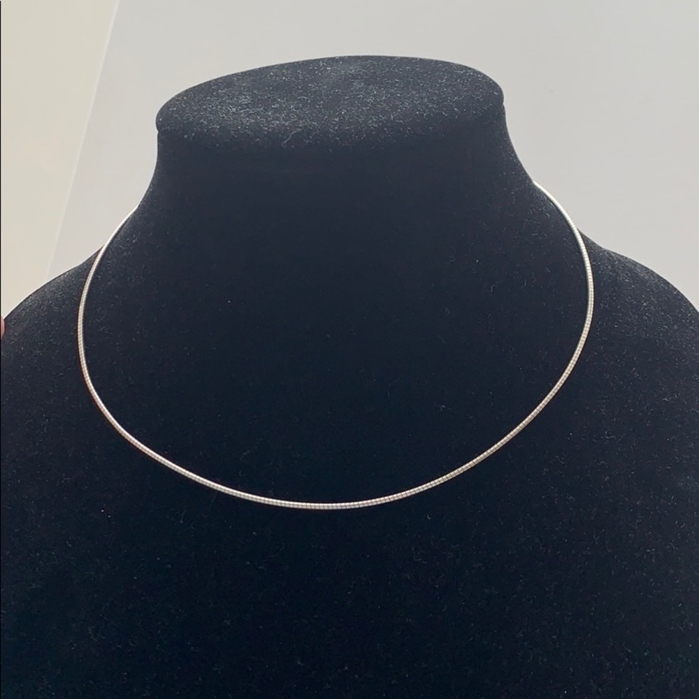 Sterling silver round omega chain necklace 17”